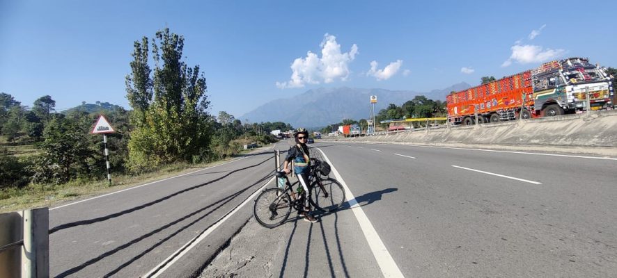 8-yr-old Raavi with her cycle in Mohali