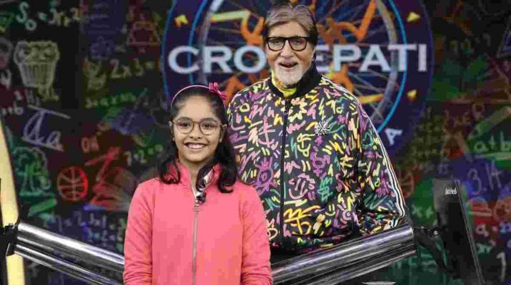 Manya Chamoli with Amitabh Bachchan at KBC