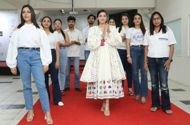 Models displaying clothes designed by INIFD student designers