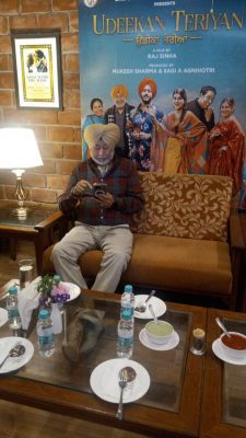 Actor Jaswinder Bhalla while interacting with the media at Chandigarh Club