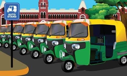 Graphic of Auto-Rickshaws stand