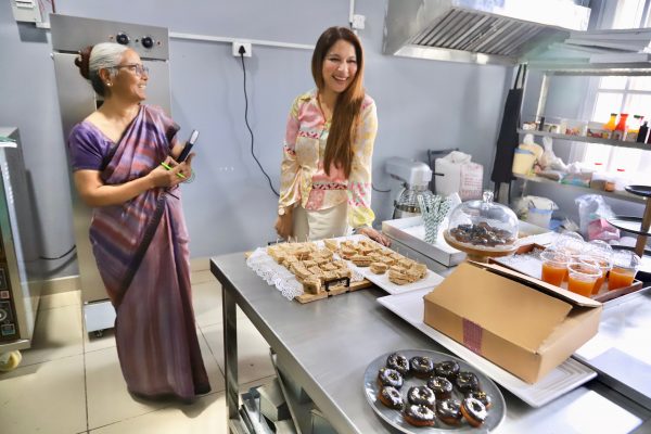 RCS founder Kriti Rotha (right) and Principal  RCS, Panchkula , Susan Bhagra, at the school bakery