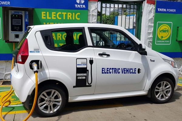 Electric Vehicle at Charging Station