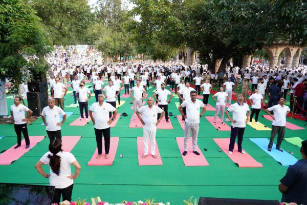 Celebrating Yoga Day at Rock Garden