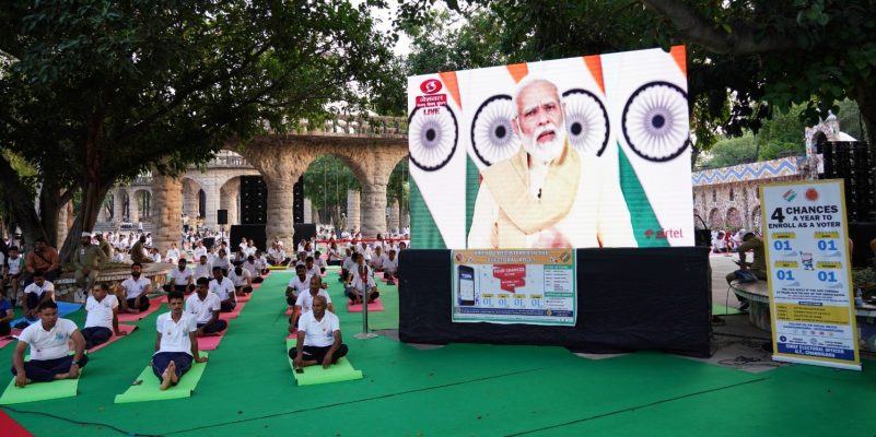 People doing Yoga